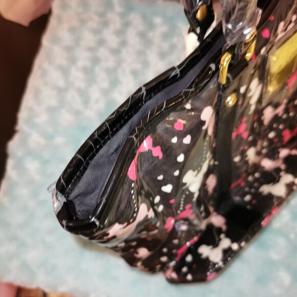 Jesus Diamante Poodle Print Hime Gyaru Gal Style Large Black Tote Bag Rare Y2K - Picture 6 of 12